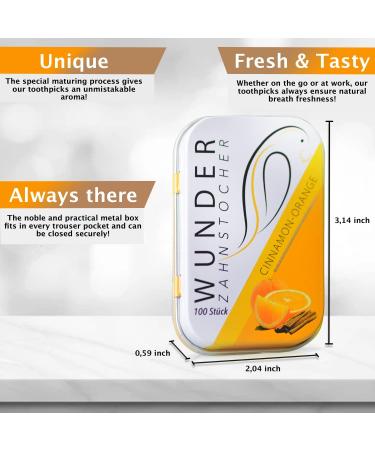 Wonder Toothpick - Flavoured Toothpicks for Fresh Breath and Teeth Cleaning on-the-go - Sugar-Free Vegan Cinnamon Orange Flavor - Buy Online on GoSupps.com