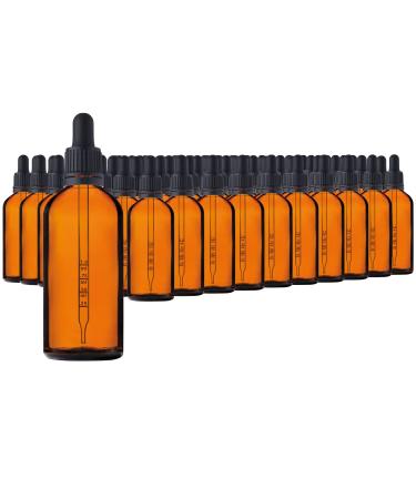 Handsunity 100ml-70Stk pipette bottle Small glass bottle-pharmacy glass set made of amber glass with black pipette cap including 5 pcs accessories brown las bottles 100ml-70 piece Black cap