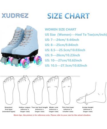 XUDREZ SkyBlue Frosted High-top Roller Skates for Women/Girls US 8 - Beginner Classic Double-Row Design for Indoor/Outdoor Use - Buy Online on GoSupps.com