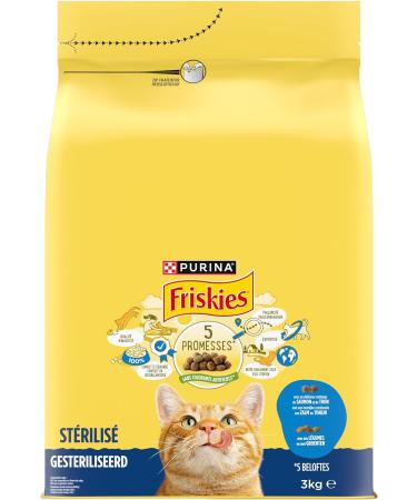 FRISKIES Sterilized Cats with Salmon and Vegetables - 3 KG - Croquettes for Adult Cats - Buy Online on GoSupps.com