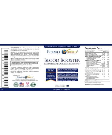 Research Verified Blood Booster - Natural BP & Heart Support - 60 Capsules - Buy Online on GoSupps.com