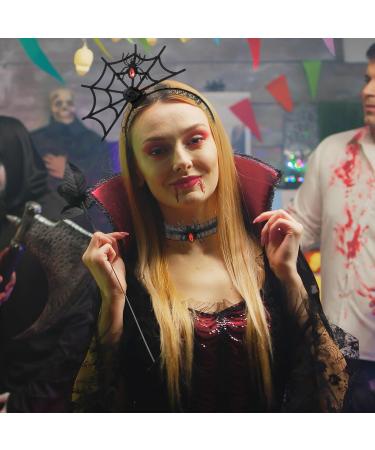 Ouligay Halloween Spider Headband Spider Hair Hoop Spider Web Headband with Spider Necklace Halloween Costume Hair Accessories for Women Girls Halloween Costume Party Dress up - Buy Online on GoSupps.com