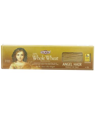Gia Russa Whole Wheat Angel Hair, 16-Ounces (Pack of 5)