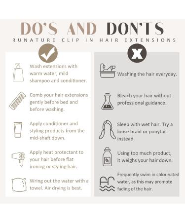 Runature Remy Clip-In Hair Extensions - Blonde Balayage 35cm | Invisible Real Hair 7PCs 120g #8/60BA - Buy Online on GoSupps.com