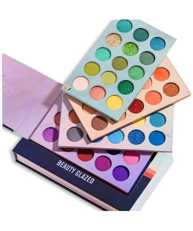 Beauty Glazed Makeup Kit | 60-Color Light Shadow Palette & 5-Part Brush Set | Highly Pigmented Glitter Eyeshadow - Buy Online on GoSupps.com