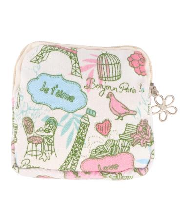 FOMIYES Portable Sanitary Napkin Storage Bag for Purse Cotton Menstrual Pads Pouch with Zipper for Teen Girls for School ( 1PCS )