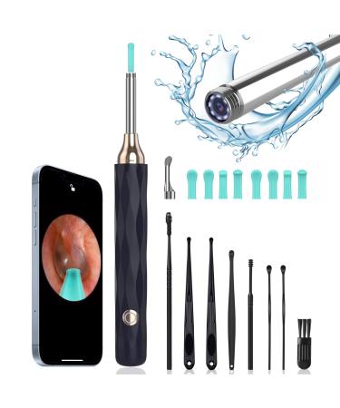 Ear Wax Removal Tool Ear Cleaner with 1080P Ear Camera Smart Visual Earwax Removal Kit with 8 Pcs Ear Set 6 LED Lights 8 Ear Scoop Ear Tips Replacement Ear Camera for iPhone iPad Android Phones (blue)