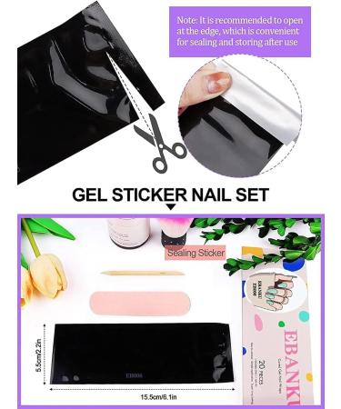 Ebanku 20PCs UV Gel Nail Film - MITH Green Self-Adhesive Nail Wraps UV Foil Stickers with Nail File for Women & Girls Nail Decoration - Buy Online on GoSupps.com