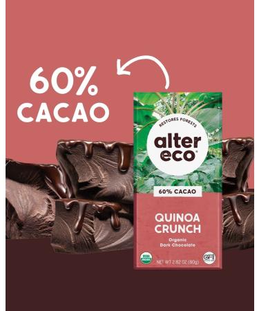 Alter Eco Dark Cocoa Chocolate Bars | Fair Trade, Organic, Non-GMO, Gluten-Free | 12-Pack Dark Quinoa Crunch - Buy Online on GoSupps.com