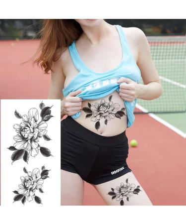 Jeefonna Flowers Temporary Tattoos for Women - 21 Waterproof Fake Rose Peony Body Art Arm Tattoo Stickers - Buy Online on GoSupps.com