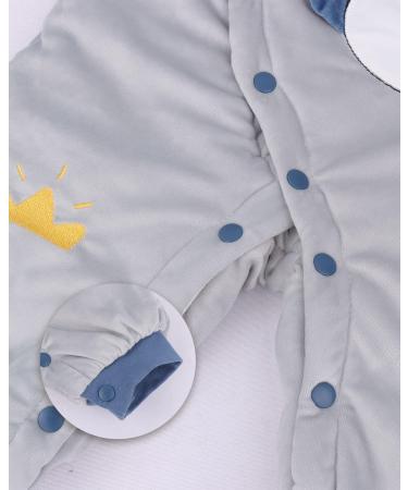 Vine Baby Hooded Romper - Cotton Thicken Jumpsuit Outwear for Boys & Girls - 12 Months, Blue - Buy Online on GoSupps.com