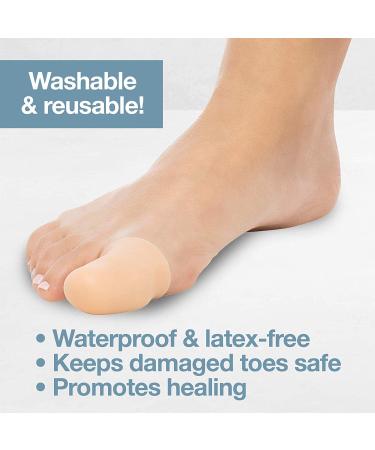 ZenToes Gel Toe Caps 6 Pack - Toe Protectors for Missing/Ingrown Toenails, Corns, Blisters, Hammer Toes - Large, Beige - Buy Online on GoSupps.com