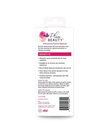 Plum Beauty Skin Scrubber Spatula - Pore Cleanser and Exfoliator for Face Lift and Wrinkle Removal - Rechargable - 1 Count - Buy Online on GoSupps.com