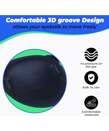 2 Black Adjustable Medical Eye Patches - Soft Neoprene, Comfortable Fit - Lazy Eye Patches for Left & Right Eyes - Adults & Kids - Buy Online on GoSupps.com