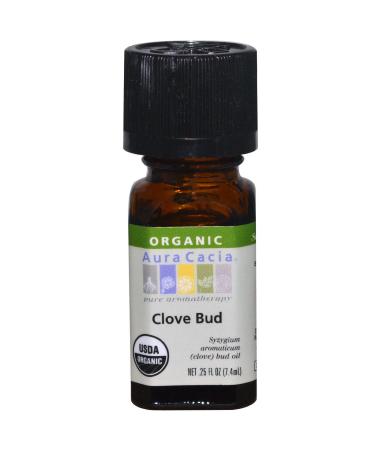 Aura Cacia Essential Oil Organic Pure Clove Bud 0.25 Fl Oz