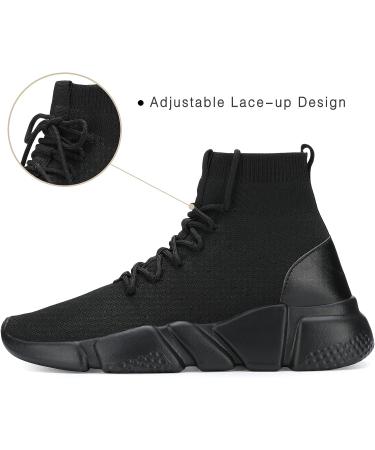 Santiro Men's Breathable Knit Slip On Sneakers - Size 10, All Black - Buy Online on GoSupps.com