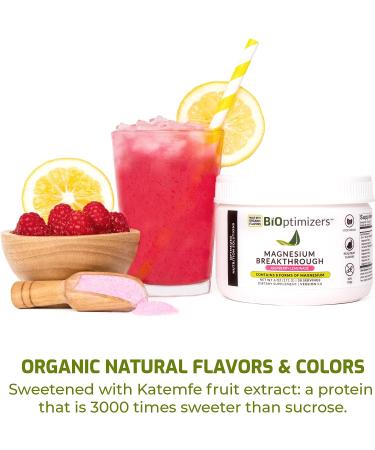 BiOptimizers Magnesium Breakthrough Drink - Raspberry Lemonade | 8 Forms of Magnesium | Natural Sleep & Brain Support | 6 oz (30 Servings) - Buy Online on GoSupps.com