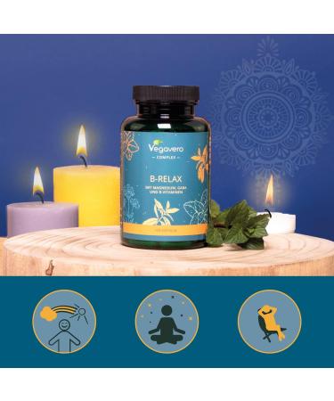 Relaxation Complex | Valerian and Lemon Balm Extracts | With GABA B Vitamins Magnesium and Zinc | No Additives | Anti Stress + Relaxation | 120 Capsules | Vegan | Vegavero  - Buy Online on GoSupps.com