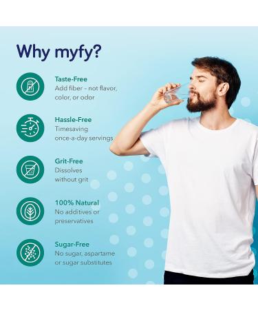 MyFy Natural Prebiotic Fiber Supplement Powder - 10.6oz (60 Servings) | Clear Soluble Digestive Support for Gut Health & Regularity | Non-GMO, Taste-Free, Sugar-Free, Gluten-Free - Buy Online on GoSupps.com
