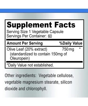 Premium Olive Leaf Extract 750mg - 20% Oleuropein - Vegetarian Capsules for Immune Support & Antioxidant Boost - Non-GMO - Buy Online on GoSupps.com