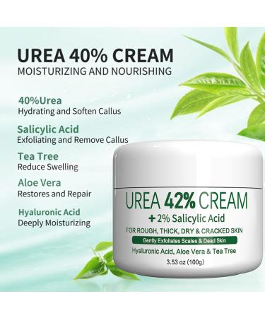 Urea Foot Cream - Urea 42% Foot Cream - Foot Cream for Cracked Heels and Dry Skin - Cracked Heel Repair Cream - Foot Moisturiser Callus Remover Nourishes Soften for Feet Knees Hand - Buy Online on GoSupps.com