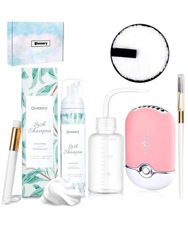 120ml/4.04fl.oz Eyelash Extension Cleanser Lash Shampoo for Eyelash Extension Eyelash Brush with Cap Lash Fan Mascara Brush Wash Bottle Reusable Makeup Remover Pad Paraben & Sulfate Free (Original) - Buy Online on GoSupps.com