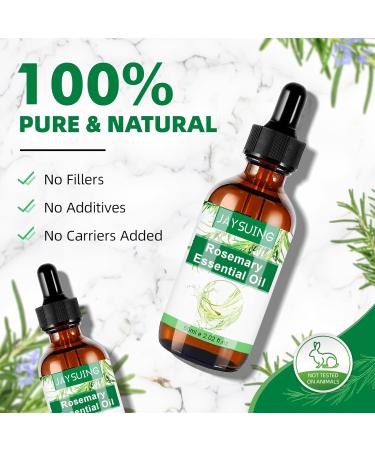 100% Natural Rosemary Oil for Hair Growth | 60ml Organic Rosemary Oil for Scalp Aromatherapy & Massage - Buy Online on GoSupps.com