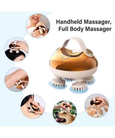 Arboleaf Waterproof Head Massage Device 8 Massage Heads 3 Modes for Relaxation & Deep Cleaning | Golden Scalp Massager - Buy Online on GoSupps.com