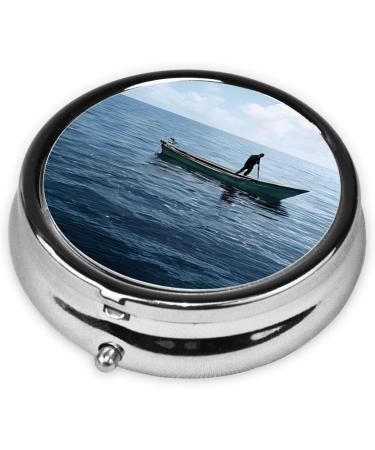 Shop Cruise Ship Printed Mini Round Pill Box - 3 Compartment Travel Organizer for Home & Office - Portable Medicine Case - Buy Online on GoSupps.com