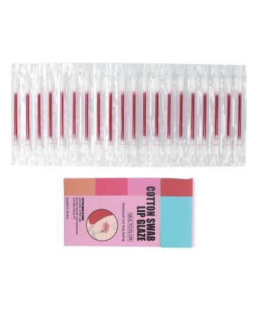 Lip Gloss 20 Pack Cotton Swabs Lipstick Disposable Anti-Dry Lip Glaze Lip Balm Lip Oil Cotton Swabs for Makeup(nude)