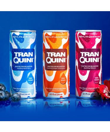 Buy Tranquini Adaptogen Drink - Calming Sparkling Water Gluten-Free Sugar-Free Non-Alcoholic with Ashwagandha | Variety Pack (12 Cans) - International Shipping Available - Buy Online on GoSupps.com