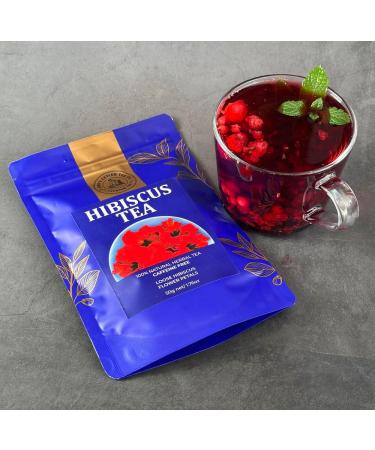 Premium Pure Hibiscus Tea - Exquisite Floral Infusion | 50g Loose Tea Rich in Vitamin C | Refreshing Herbal Tea for Hot or Iced Drink - Buy Online on GoSupps.com