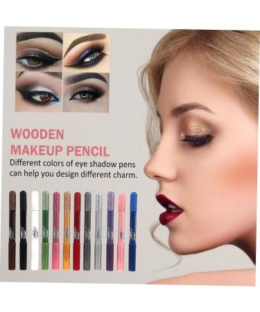 Mikinona 12pcs Pearlescent Eyeshadow Pencil Waterproof Eyeliner Pen Gel Eyeliner Lasting Powder Girl Sequins - Buy Online on GoSupps.com