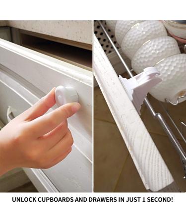 Norjews Child Safety Magnetic Cupboard Locks 20 Locks & 3 Keys - Easy Install No Screws Required - Baby Proofing Catches & Locks to Protect Kids - 20 Count - Buy Online on GoSupps.com