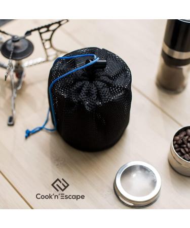 COOK'N'ESCAPE 375ml Titanium Camping Coffee Mug - Lightweight Cup with Foldable Handle for Outdoor Hiking and Cooking - Buy Online on GoSupps.com