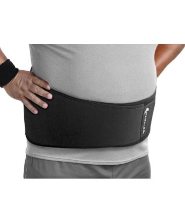 MUELLER Sports Medicine Adjustable Back Support Belt Back Pain Relief Support for Men and Women Ideal for Lower Back Pain Strains Sprains Aches Black One Size