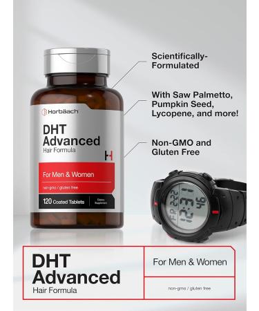 Horbäach DHT Advanced Hair Formula | 120 Non-GMO Gluten Free Tablets | Saw Palmetto Kudzu & Fo-Ti for Healthy Hair Growth - Buy Online on GoSupps.com