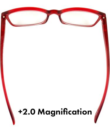 Shop Birdz Eyewear Red Frame Readers - BPA Free Non-Carcinogenic 2.0 Magnification - Buy Online on GoSupps.com