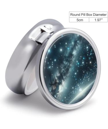 Small Travel Pill Case Round Metal Pill Box for Pocket Purse 3 Compartment Portable Pill Holder Mini Pill Organizer for Travel or Daily - Star Star 2 - Buy Online on GoSupps.com