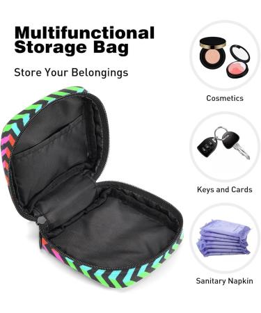 Abstract Colorful Stripes Period Bag | Sanitary Napkin Travel Pouch & Makeup Bag - Color77 - Buy Online on GoSupps.com