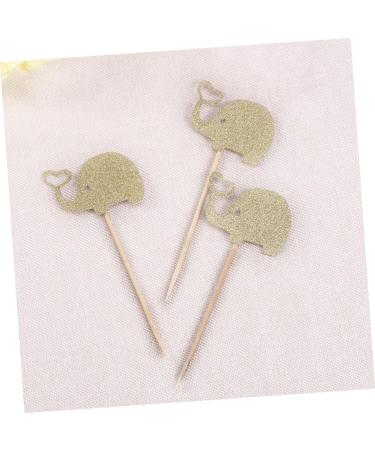 LABRIMP 3pcs Cupcake Picks Jungle Animal Toppers Gold Glitter Toppers Fruitcakes Dessert Topper Appetizers Elephant Party Decoration Cake Toothpick Topper Valentine Food Lip Gloss Wooden Golden 10.00X5.30X0.20CM - Buy Online on GoSupps.com