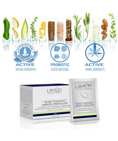 LAVILIN Deodorant Wipes for Men - 10 CT | Travel-Friendly Freshness | International Shipping Available - Buy Online on GoSupps.com