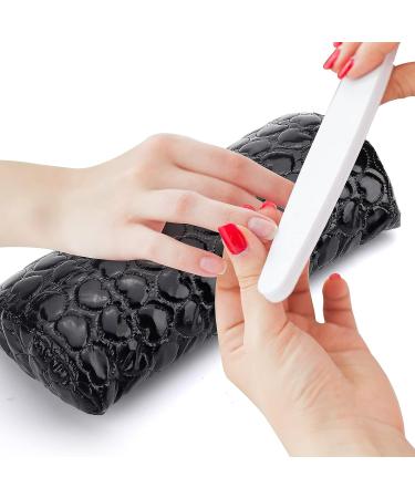Nail Pillow Hand Rest - Washable PU Leather Armrest for Manicure - Black Nail Art Accessory for Techs - Buy Online on GoSupps.com