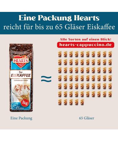 HEARTS Iced Coffee Powder 1kg Cans for Summer Quick Preparation Pack of 5 Enough for 325 Glasses Ice Coffee Summer Drink with Refreshing Pleasure - Buy Online on GoSupps.com