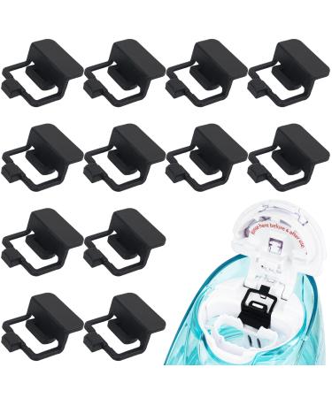 USEAMIE 12 Packs Silicone Refills Pods Compatible with Navage Salt Water Pods Nasal Care Treatment Replacement Accessories Save Salt Clips 12-black