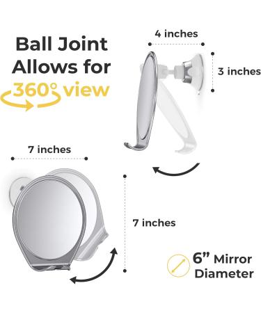 Honeybull Shower Mirror for Shaving | Suction Cup & Razor Holder | Chrome Bathroom Accessories - Buy Online on GoSupps.com