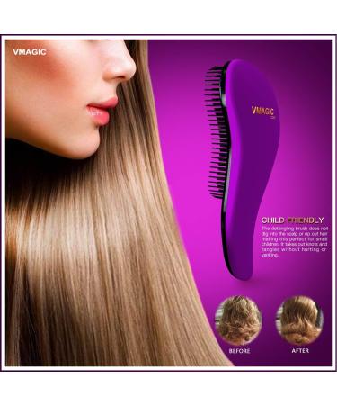 Gentle Detangling Brush for Women, Men & Kids - Suitable for Wet & Dry Hair - Purple - Buy Online on GoSupps.com