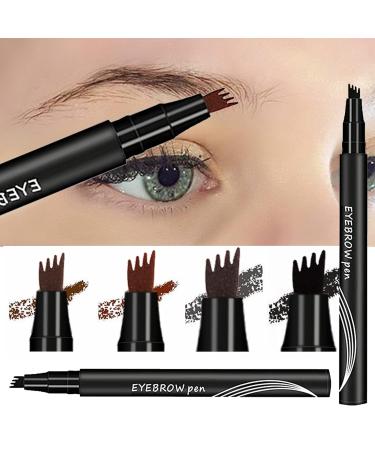 4-Tip Microblade Eyebrow Pen - Waterproof & Smudge-Proof Dark Brown+Black - Buy Online on GoSupps.com