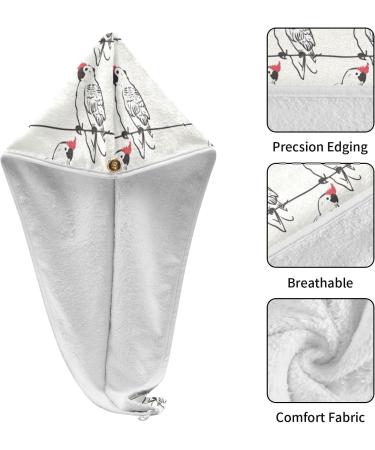 Parrot Birds Hair Towel 2 Pack | Super Absorbent Quick Dry Hair Turbans for Women & Girls - Buy Online on GoSupps.com