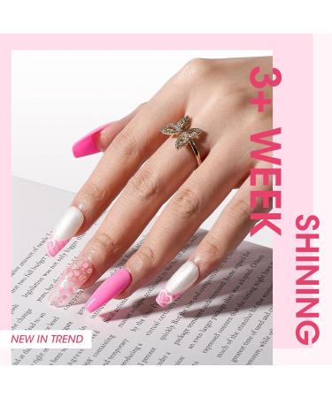 Gellen Gel Nail Polish Kit - 6 Stunning Shades Hot Baby Pink Glittering Pink Shimmer White Mermaid Pearl Shell Gel Polish Set Thread Effect Soak Off Gel Holiday Gifts for Women Pretty in Pink - Buy Online on GoSupps.com